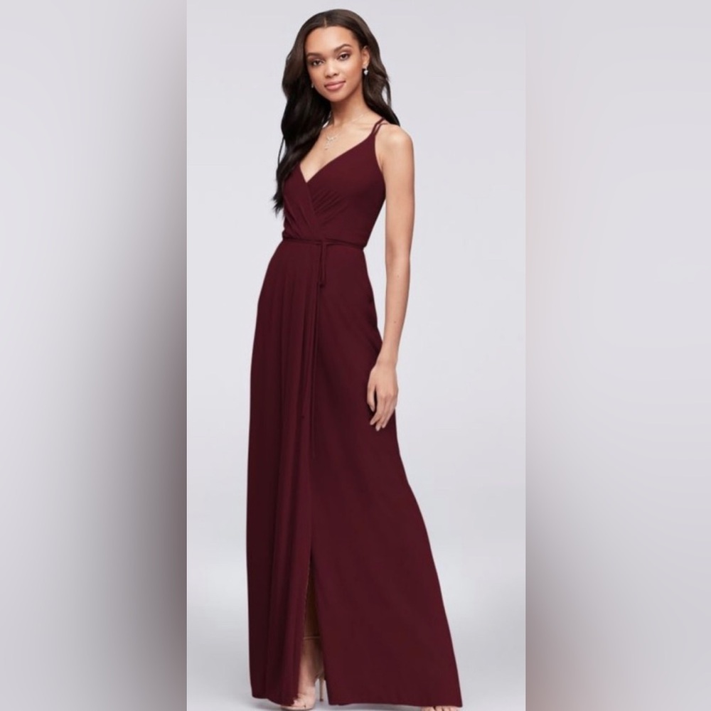 Size 2 maroon colored bridesmaid dress